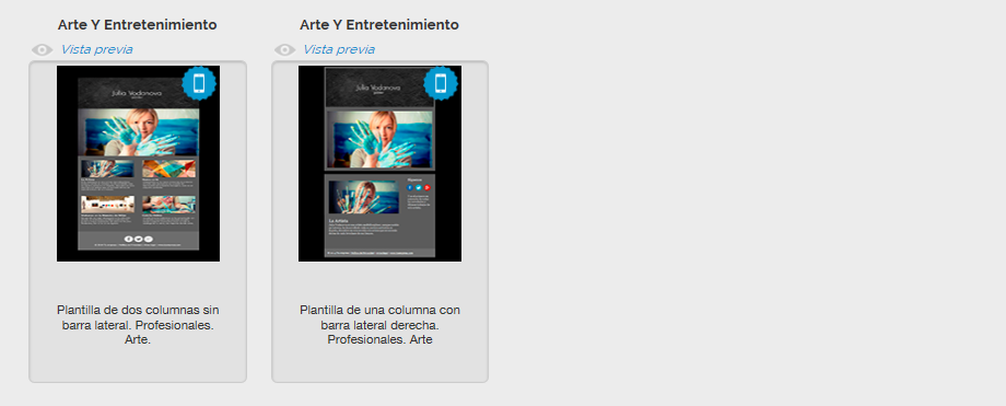 Templates gratuitos de Email Marketing sobre Arte y Entretenimiento de MDirector