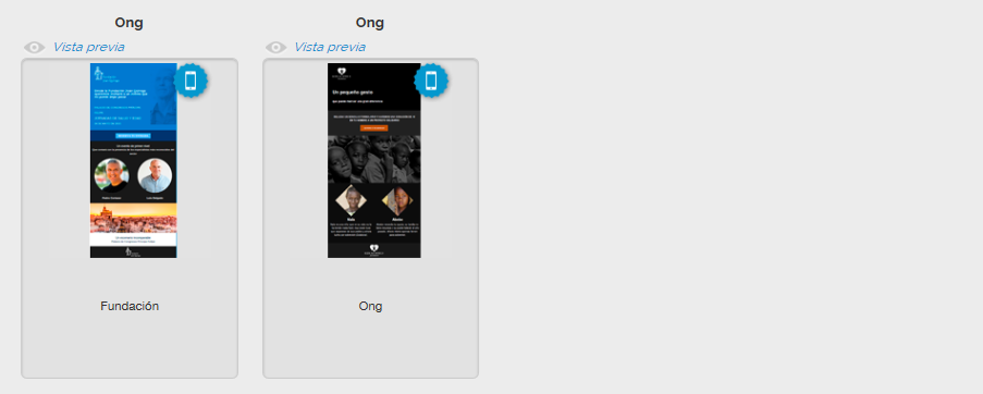 Templates de email sobre ONGs de MDirector