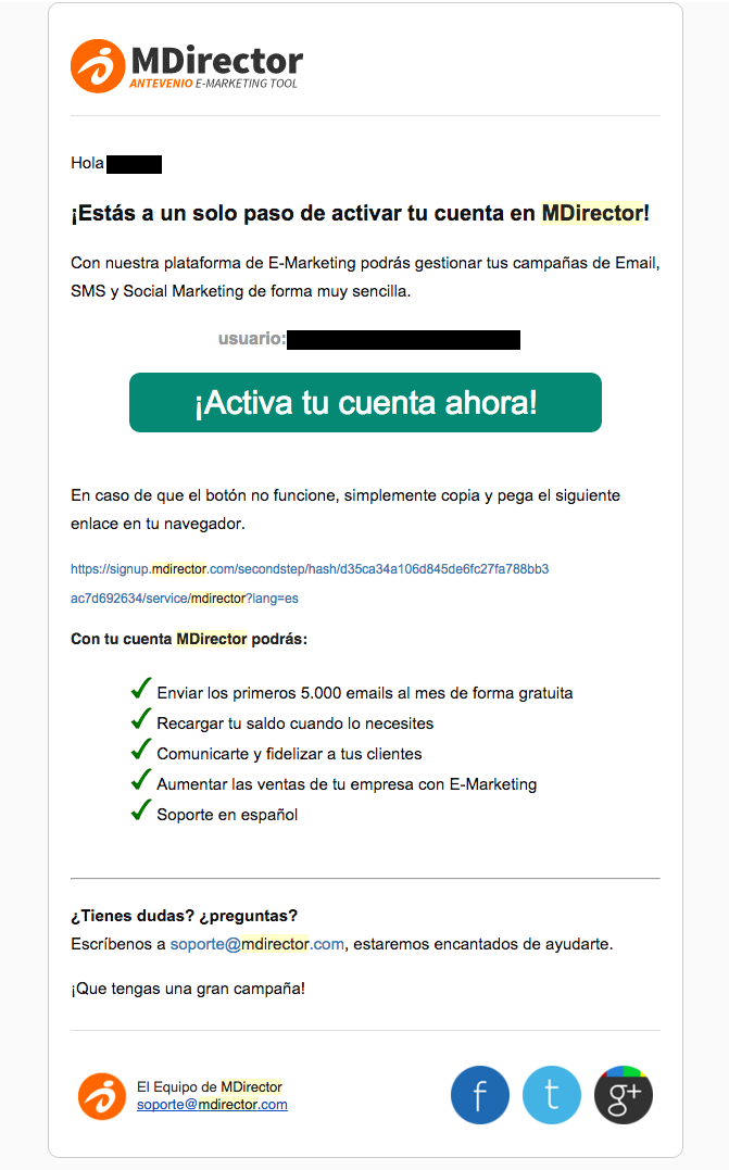 como enviar un correo electronico al sitio de citas