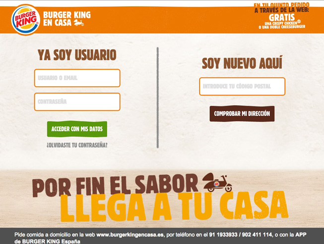 Resultado de imagen para burger king en casa app