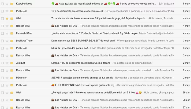 Optimizar líneas de emails