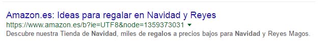 anuncio adwords de Navidad de Amazon