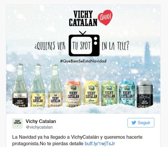 campaña navideña de Vichy Catalan en Twitter