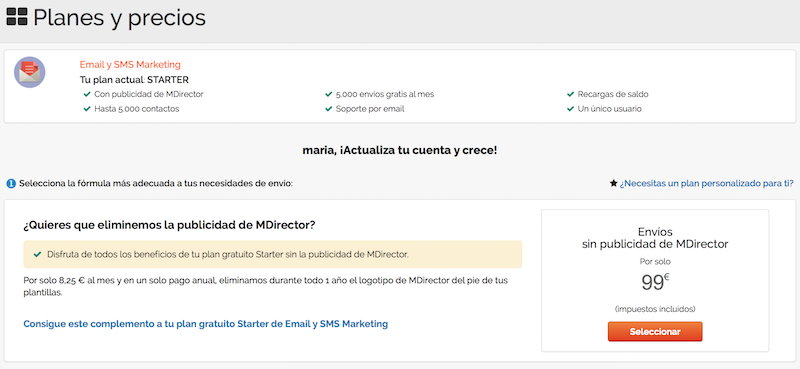 mailing masivo planes y precios
