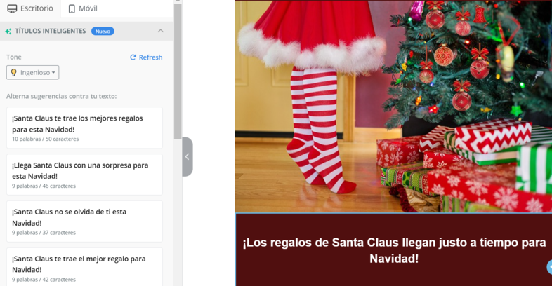Personalizar campaña de email marketing en Navidad