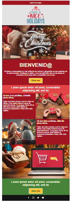 Plantilla Navidad email marketing para acciones concretas