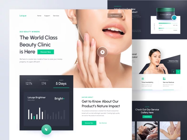 diseñar una landing page de estética 