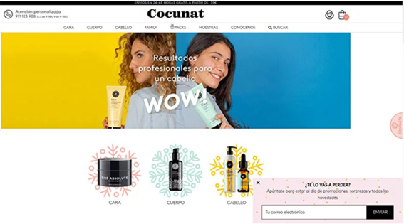 Un ejemplo de landing page de estética 