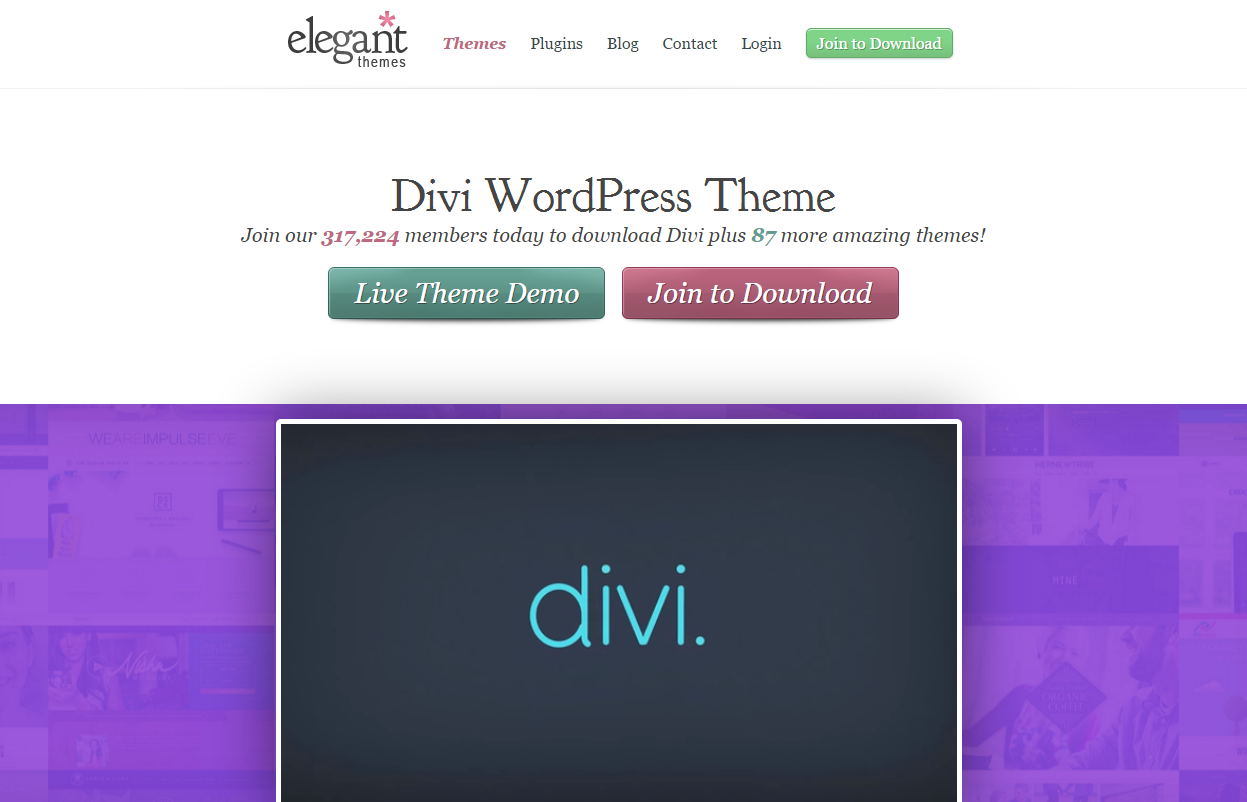 melhores templates de WordPress: Divi