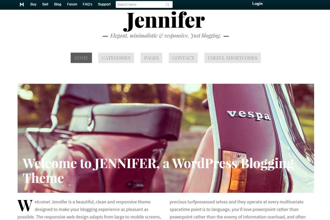 melhores templates de WordPress: Jennifer