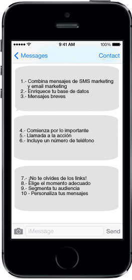 10 elementos en un mensaje de sms marketing