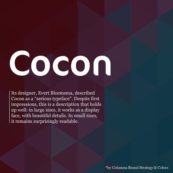 25 most used typefaces in advertising: Cocon