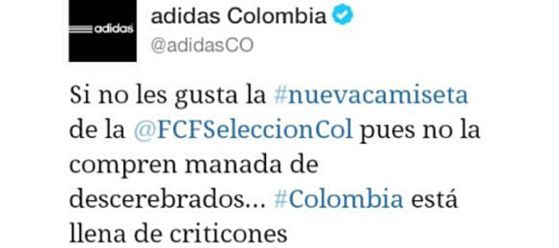 Tuit de Adidas Colombia