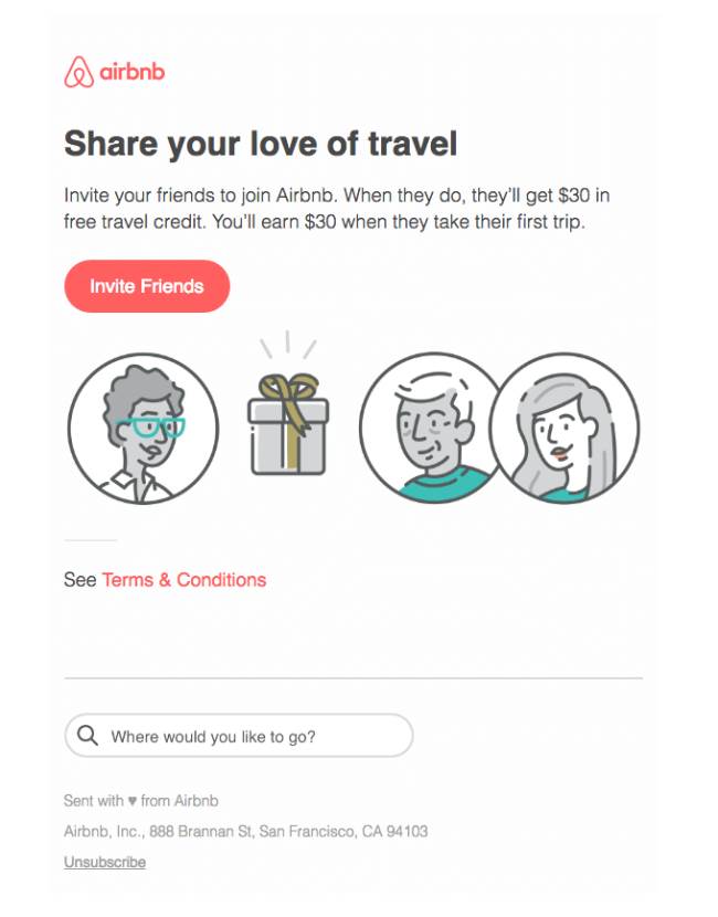 Airbnb: compartir email en redes sociales