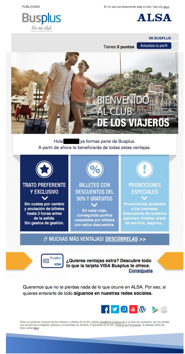 emails de confirmación : Alsa
