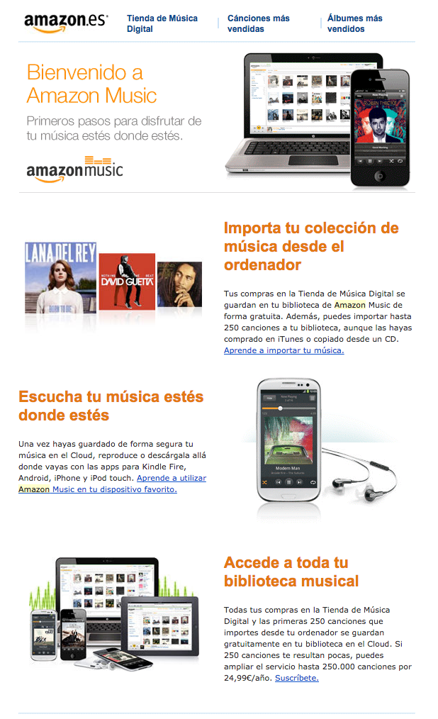 emails de confirmación : Amazon Music