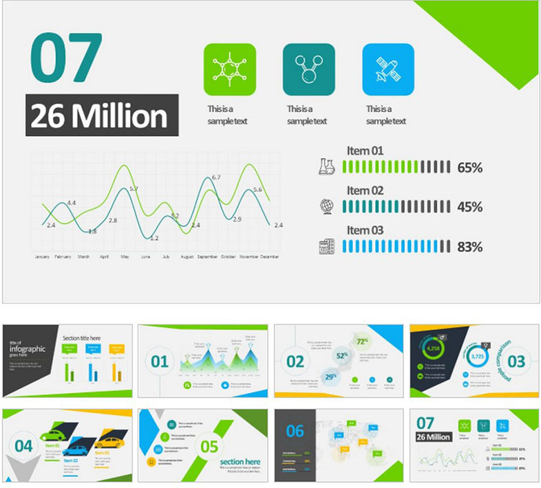 Animated Business Infographics PowerPoint Template