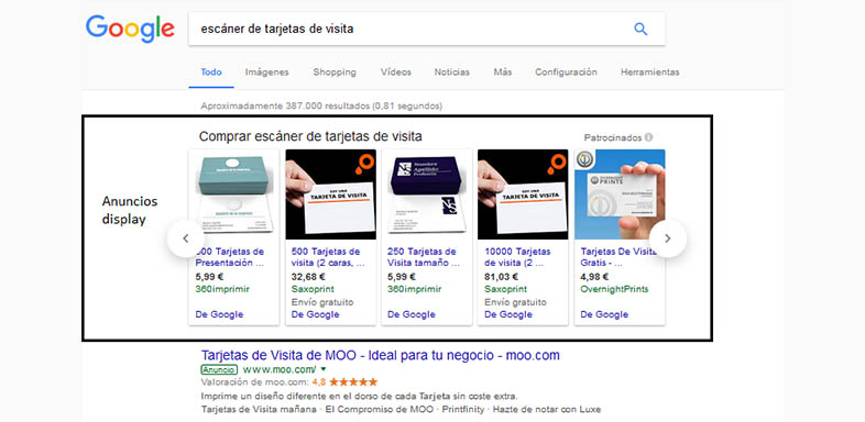 Ad retargeting en búsquedas de Google