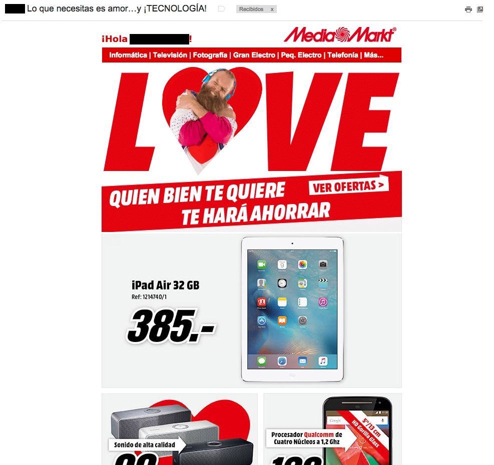 asuntos para aumentar las aperturas de emails : MediaMarkt