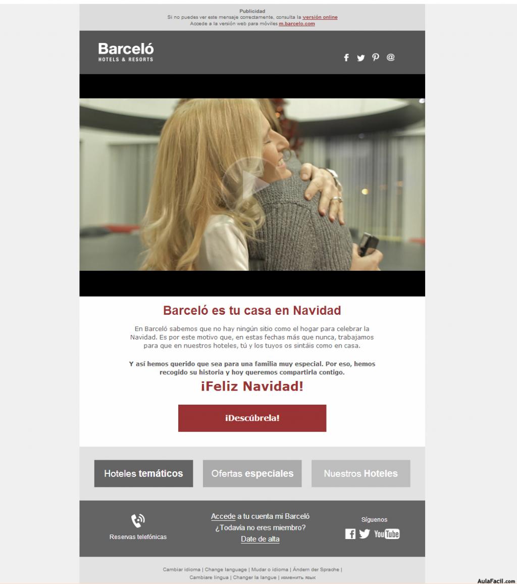 beneficios de incluir vídeos en campañas de email : Barceló