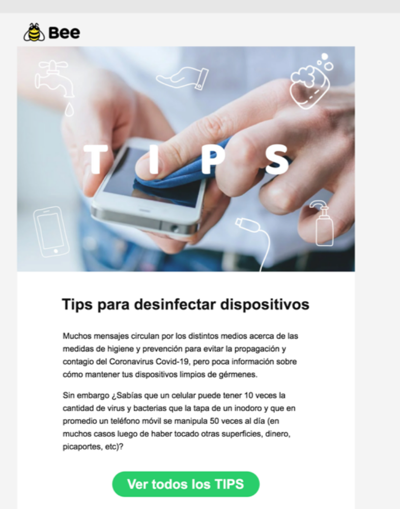 Campañas de email marketing en tiempos de coronavirus: Bee