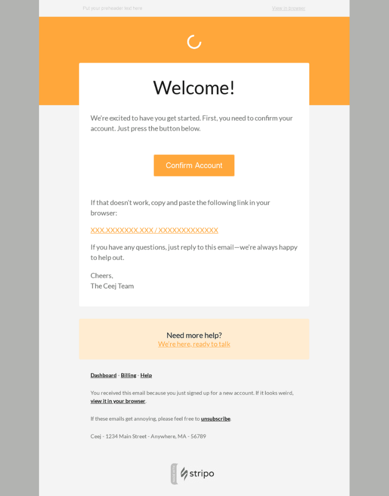 Plantillas de email para ecommerce: Bienvenida