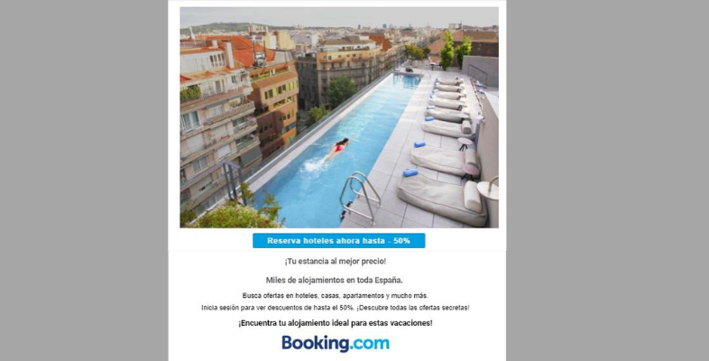 Booking campaña email