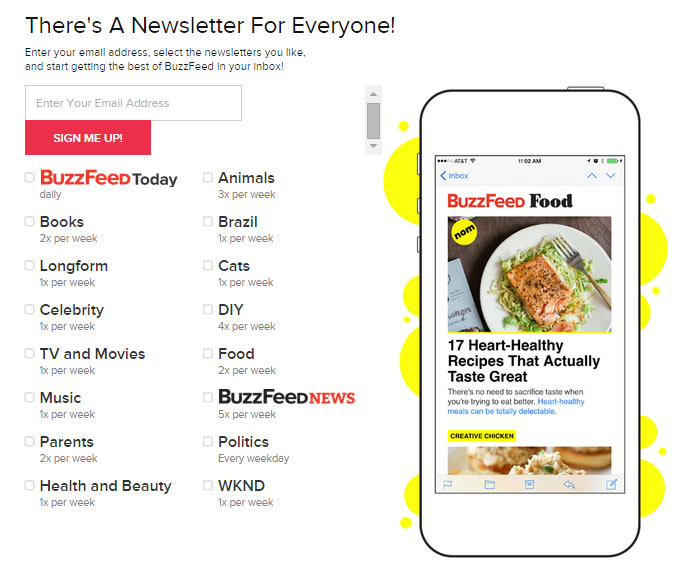 Segmenting Buzzfeed newsletters