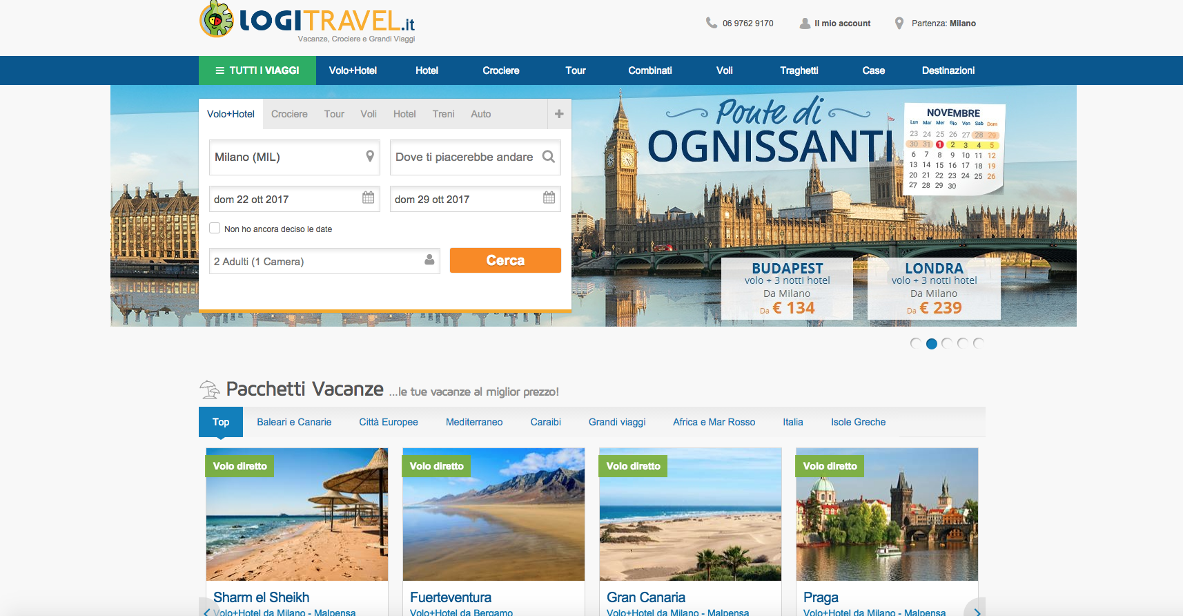 siti web di viaggi: logitravel