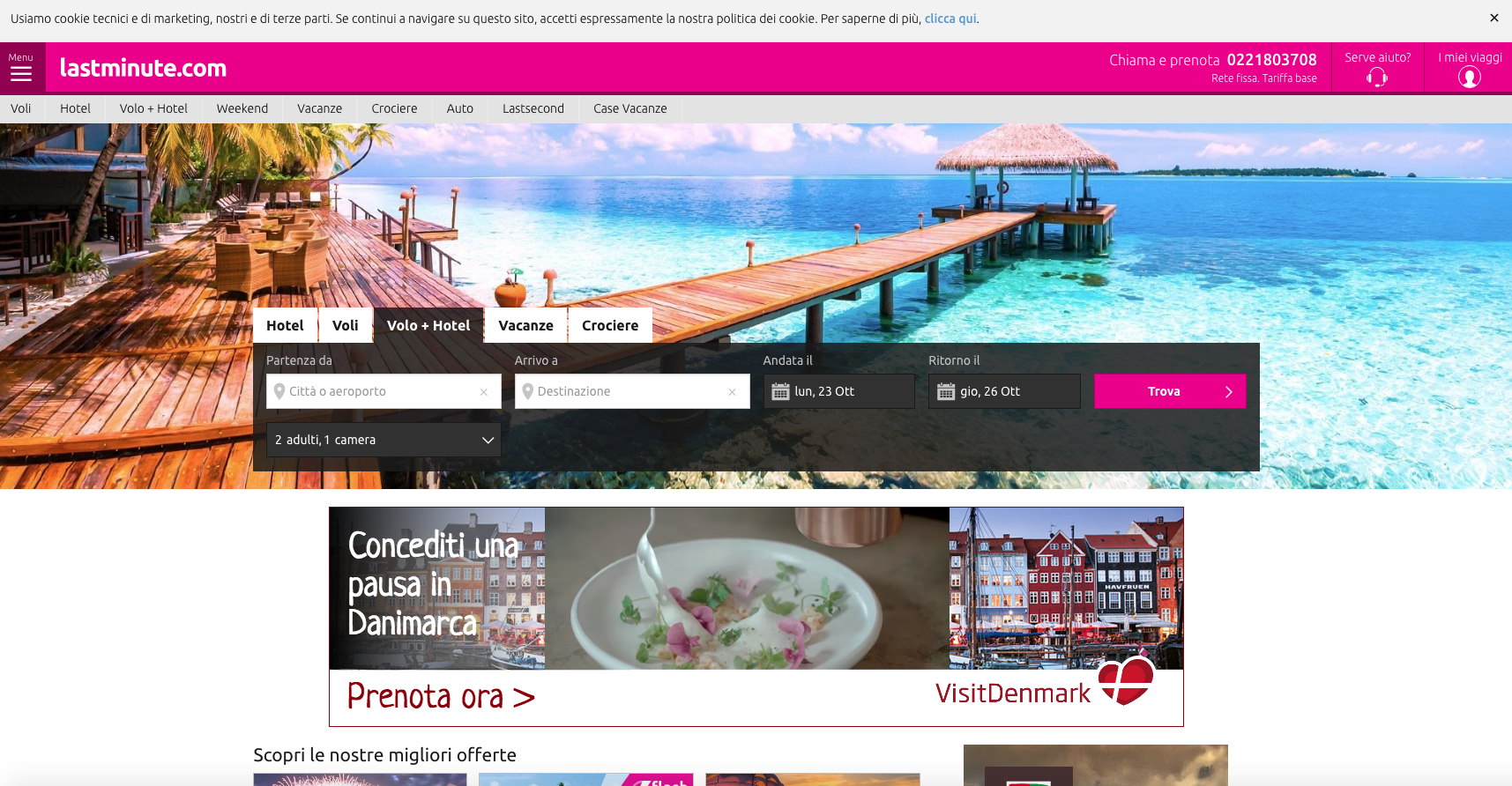 siti web di viaggi: lastminute