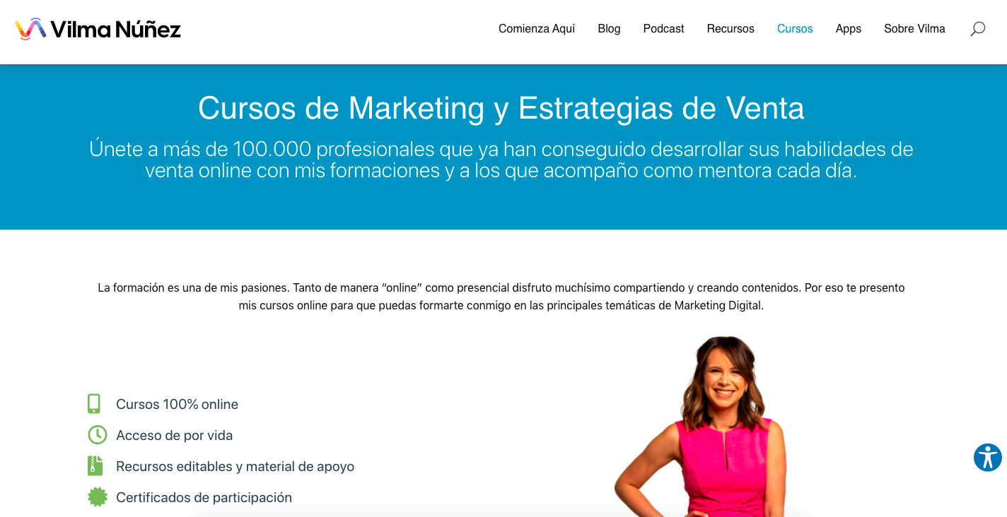 cursos gratuitos de marketing digital: Vilma Núñez