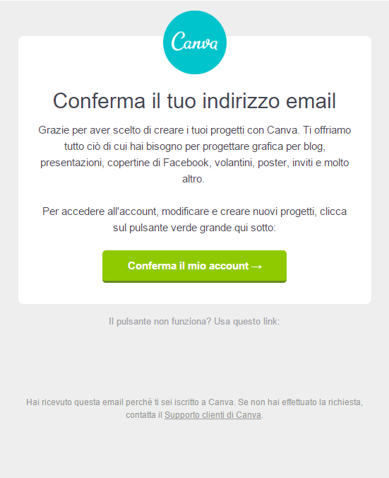 10 esempi “fail and win” di email di conferma: Canva