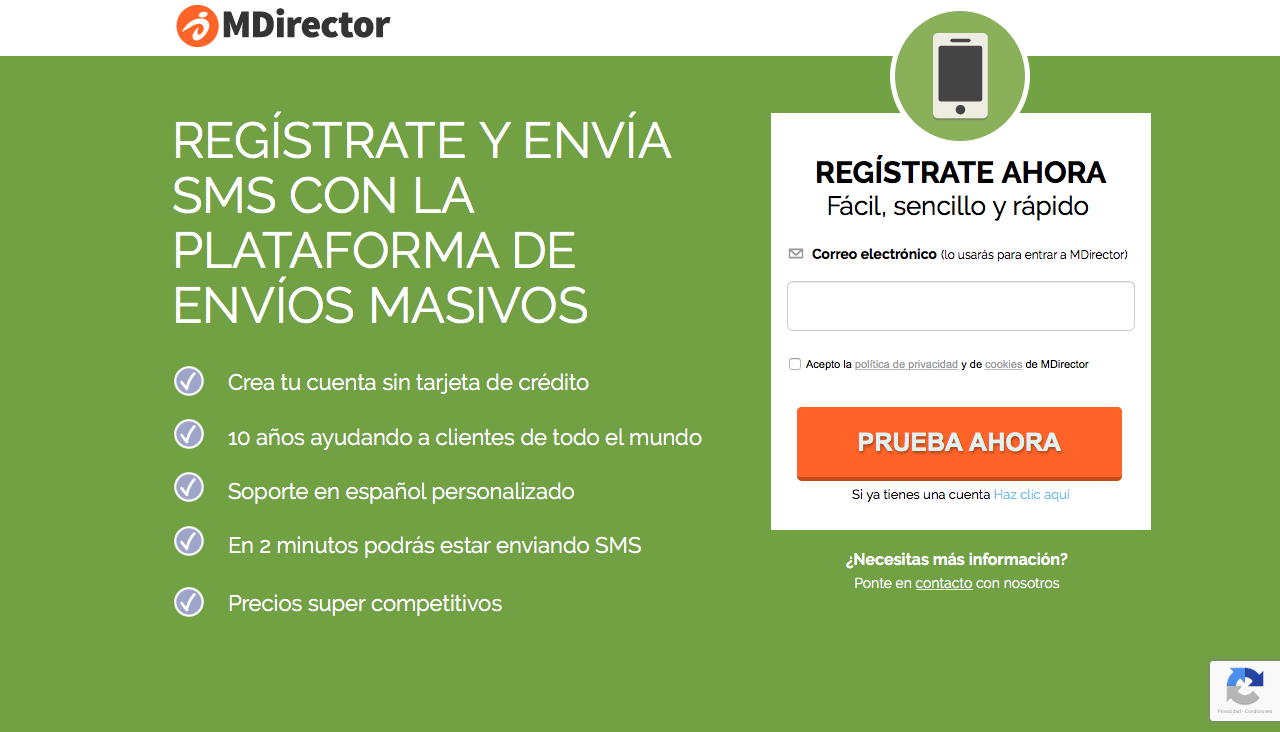 Comprar SMS masivos MDirector