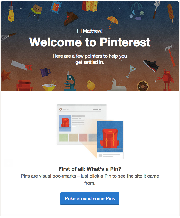 confirmation emails: Pinterest