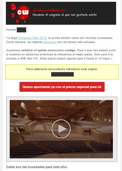 email de Congreso Web Zaragoza