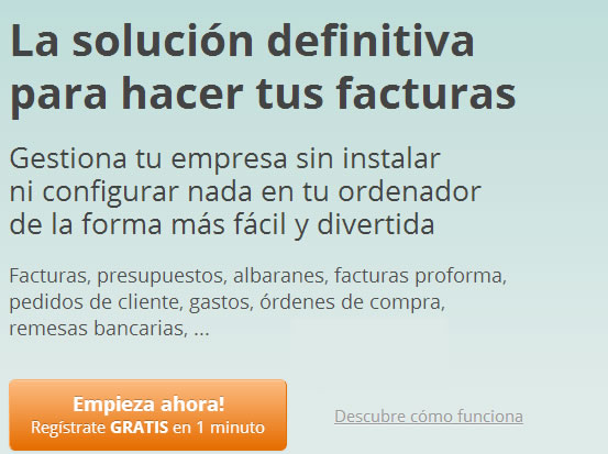 llamadas a la acción en landing pages:  Factura Directa