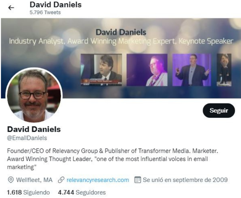 Influencers de email marketing: David Daniels
