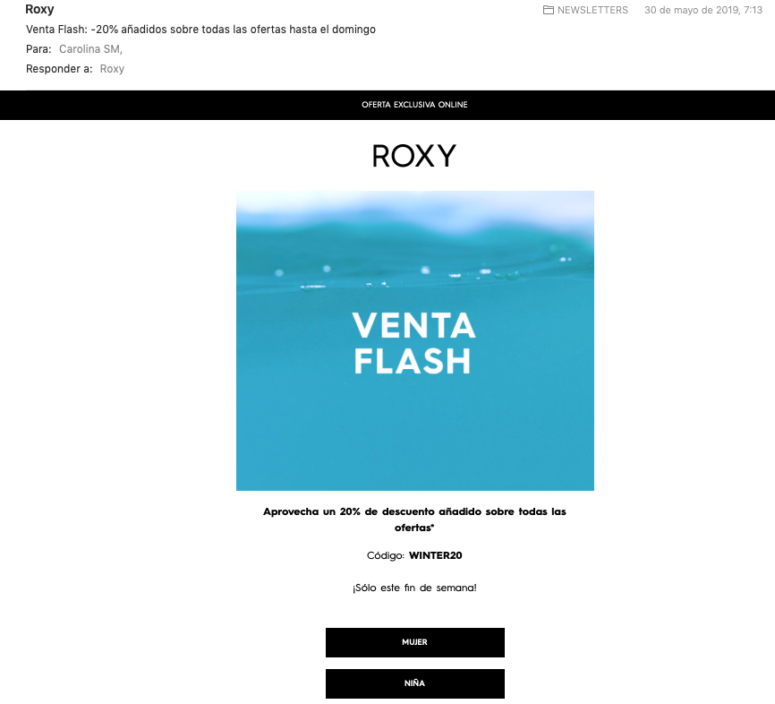 Newsletter de Roxy