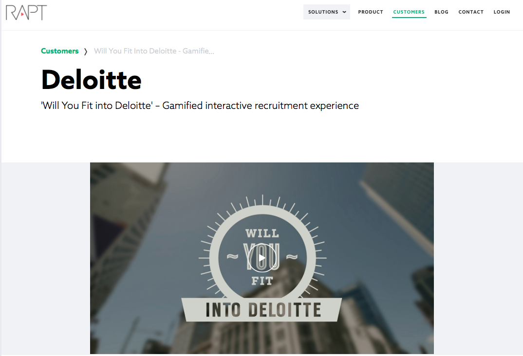 Deloitte landing pages interactivas
