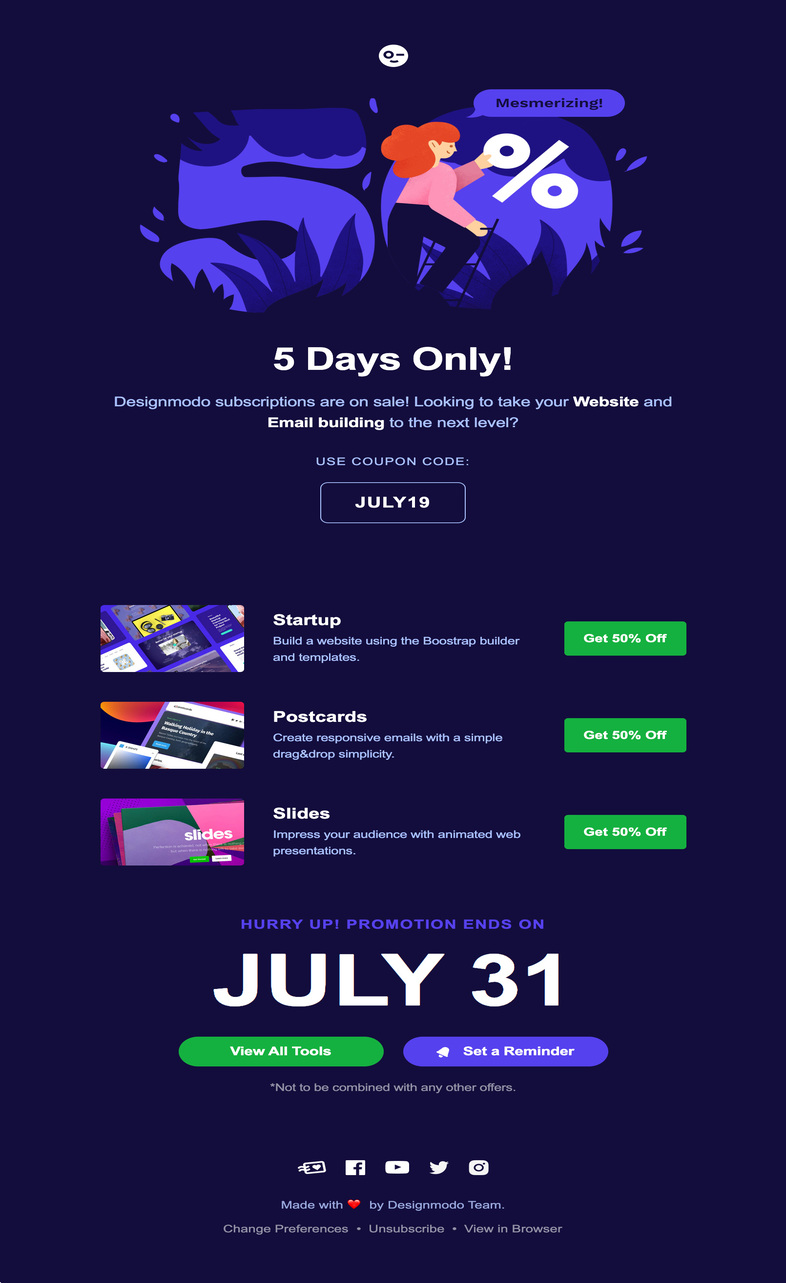 Diseños de email en Dark Mode: Design Mode