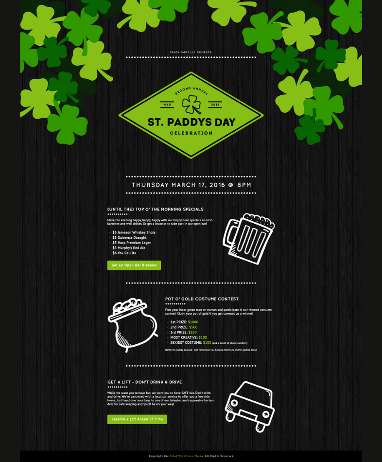 Landing page para St. Patrick 's Day: diseño minimalista