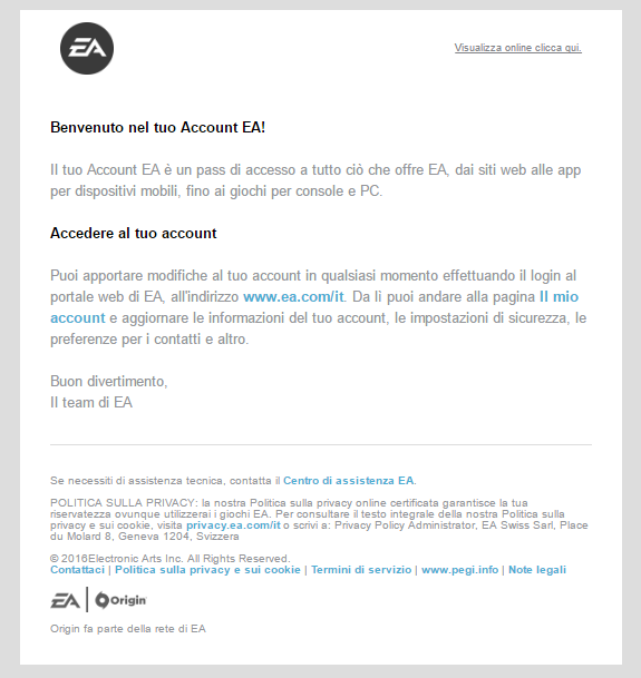 10 esempi “fail and win” di email di conferma: EA