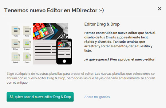 aceptación de uso del nuevo editor de plantillas de MDirector