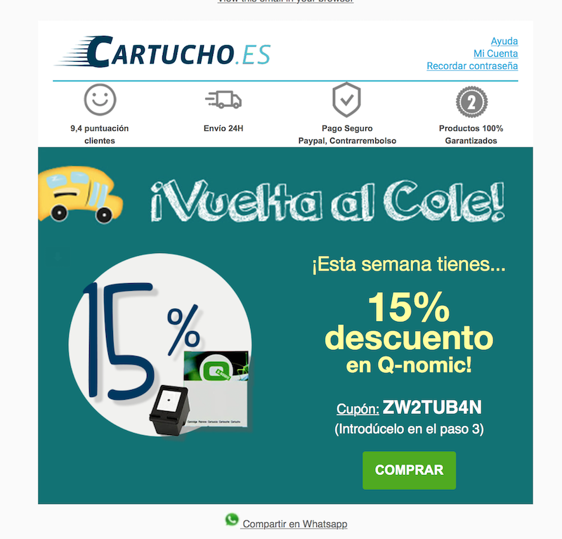 ejemplo email promocional