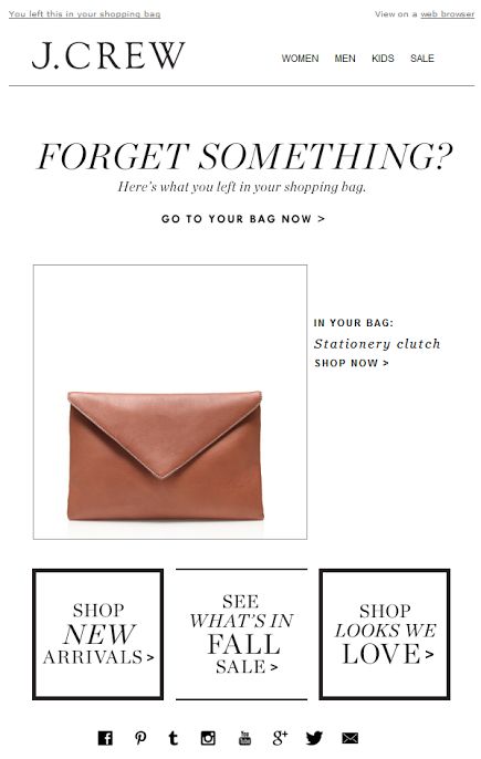 Estrategias automatizadas de email marketing: J. Crew