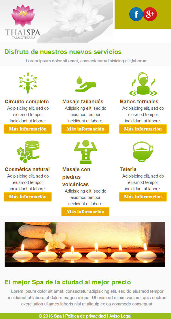 plantillas para emails de belleza y salud