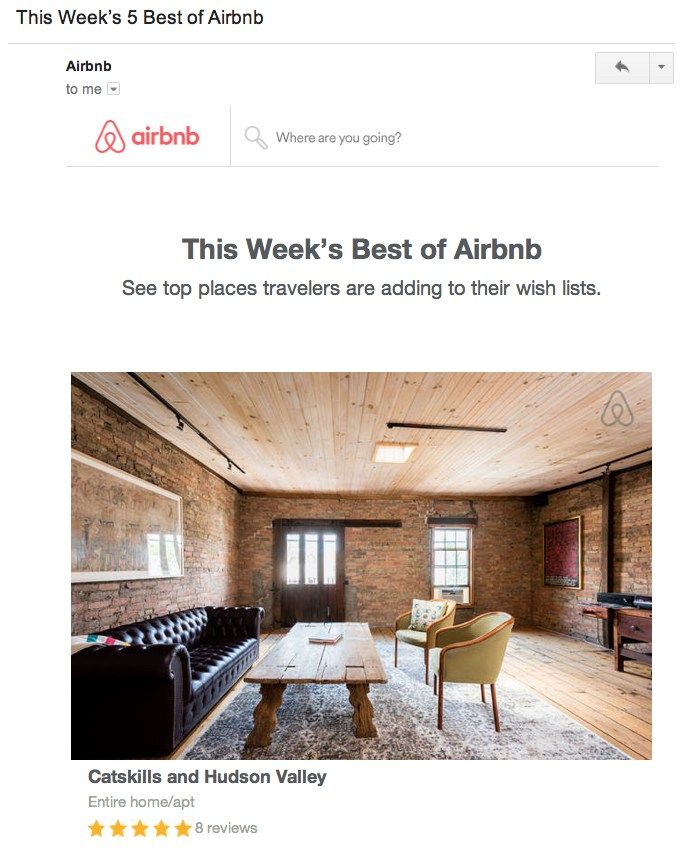 email subjects that will provoke opens: Airbnb