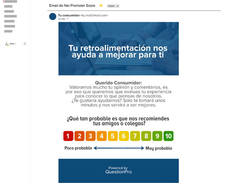 Diseño de email de encuesta