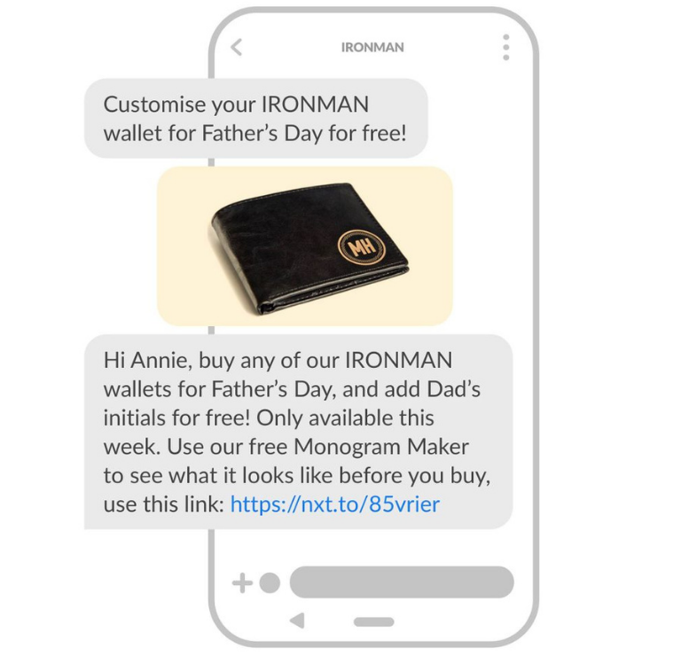 SMS Marketing para el Día del Padre: Añade un enlace que dirija a la compra