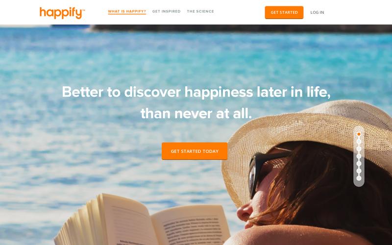 esempi di landing pages perfette: happify